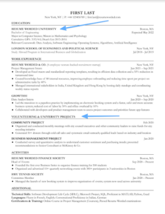 project management resume sample